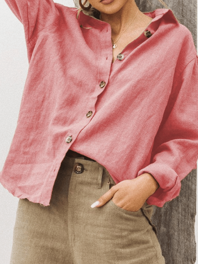women's cotton linen casual shirt