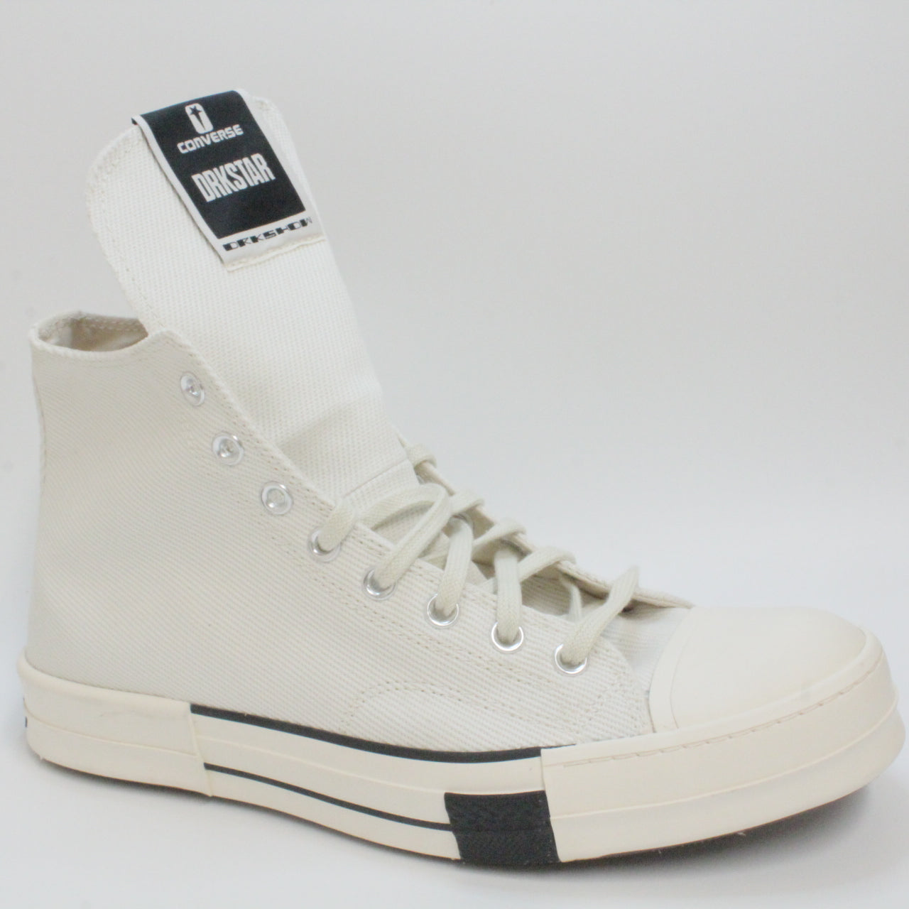 Odd Sizes-Mens Turbodark Hi Rick Owens X Converse White UK Sizes Right 12/Left 11