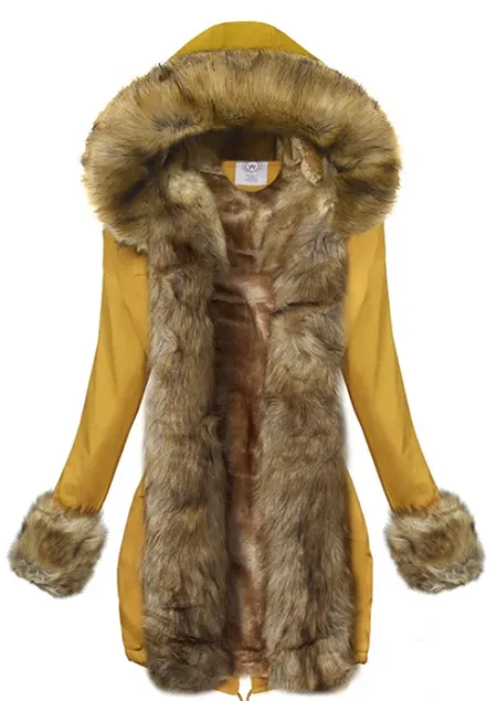 Yellow parka coat