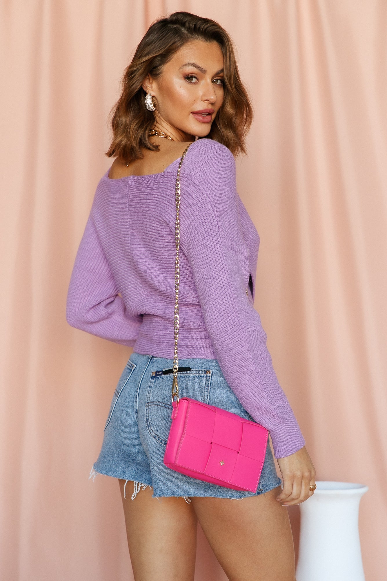 Aligned With You Knit Top Purple