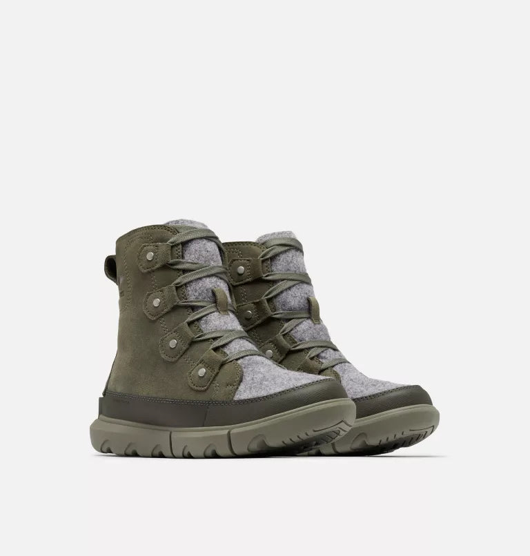 Sorel Women's Explorer Next Joan Waterproof Boot-Stone Green Alpine Tundra