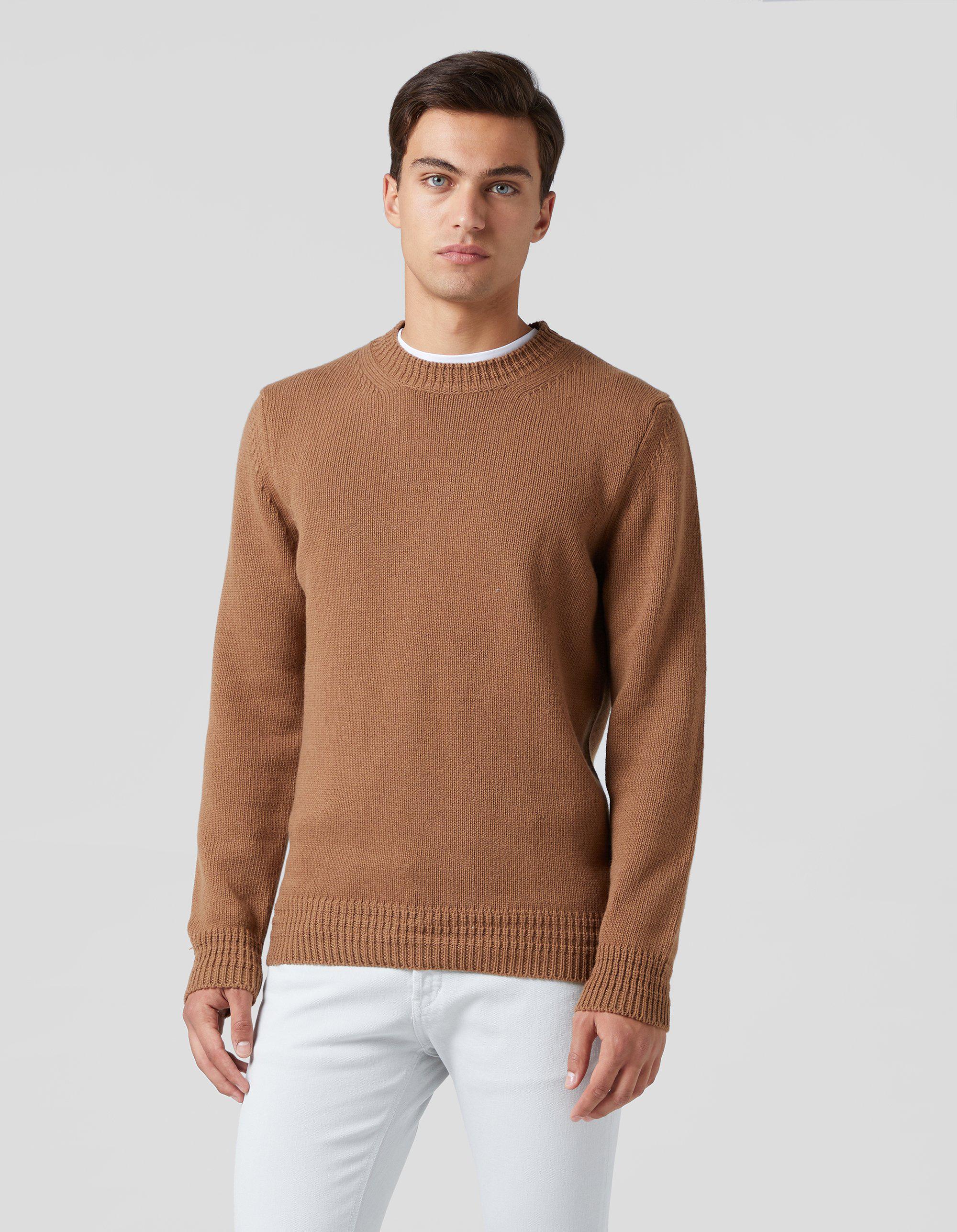 Maglione lana merino cammello