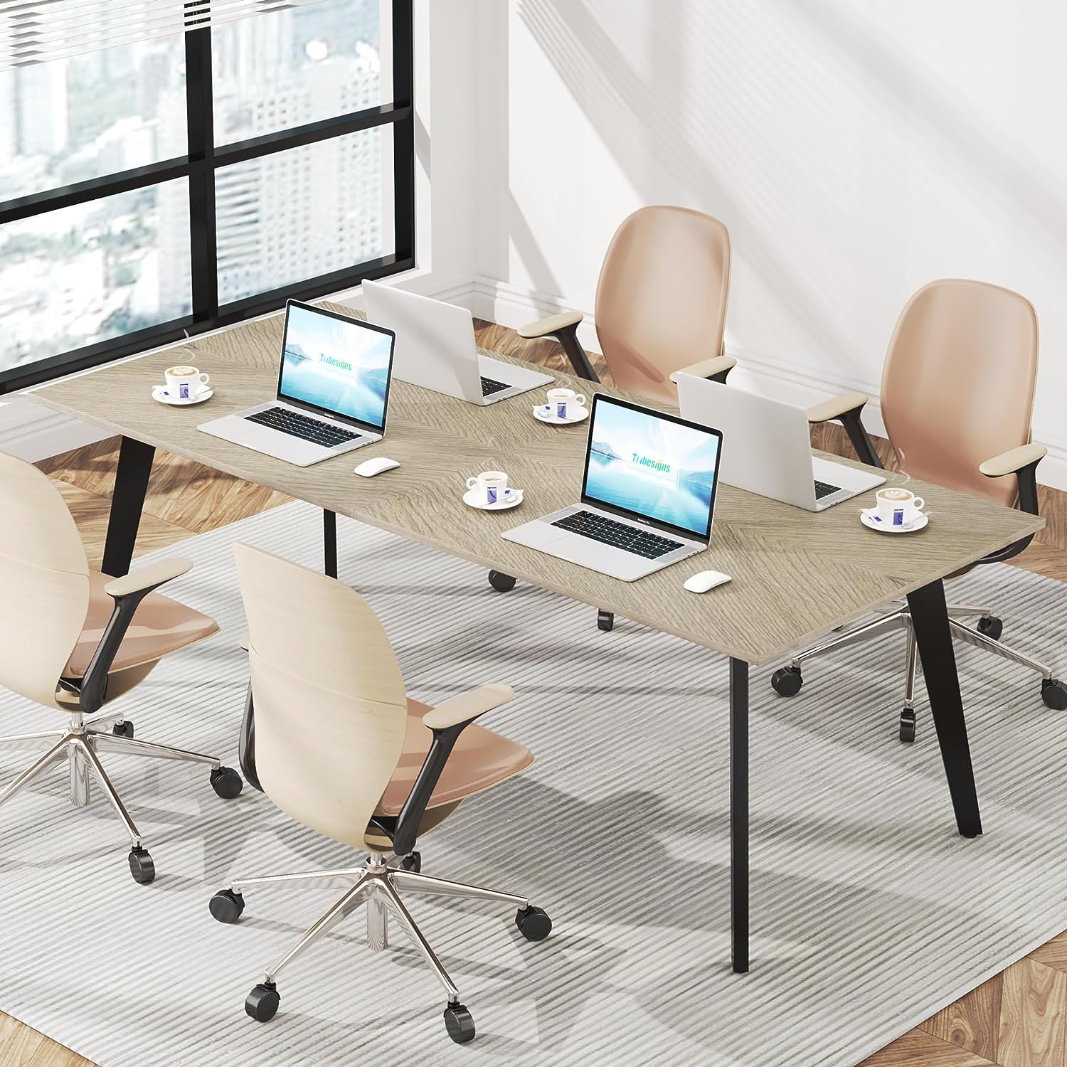 6FT Conference Table, 70.3 x 31 inch Meeting Table Computer Desk