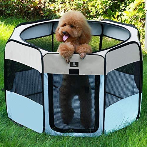 X-Zone Pet Portable Pet Playpen for Dogs， Cats and Small Animals for Indoor and Outdoor