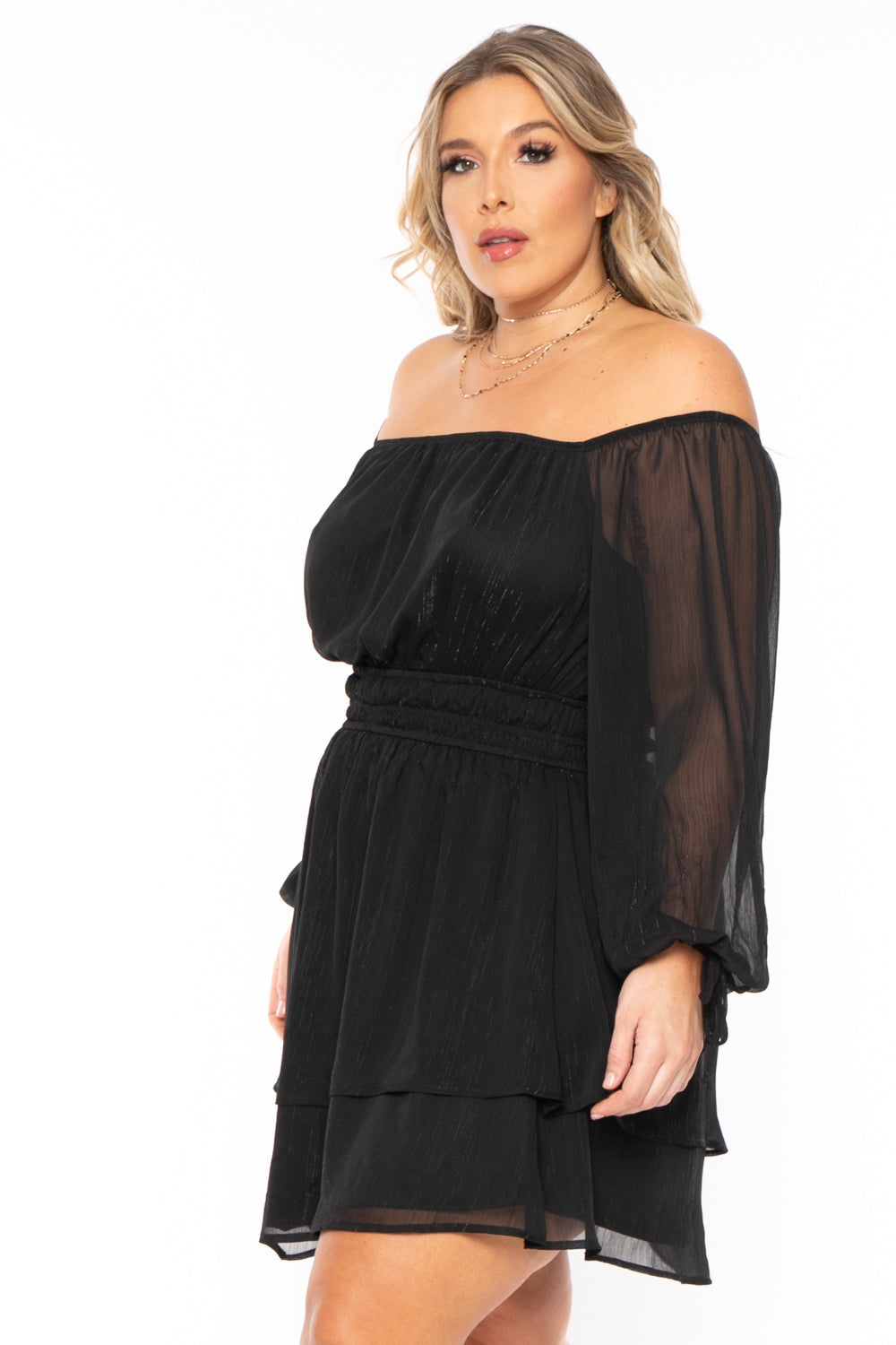 Plus Size Jolene Chiffon Dress - Black