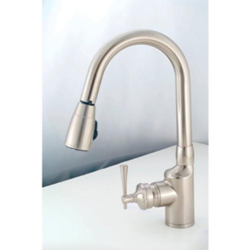 American Brass SL2000N Brushed Nickel Metal Single Hole Pull Down Kitchen Faucet