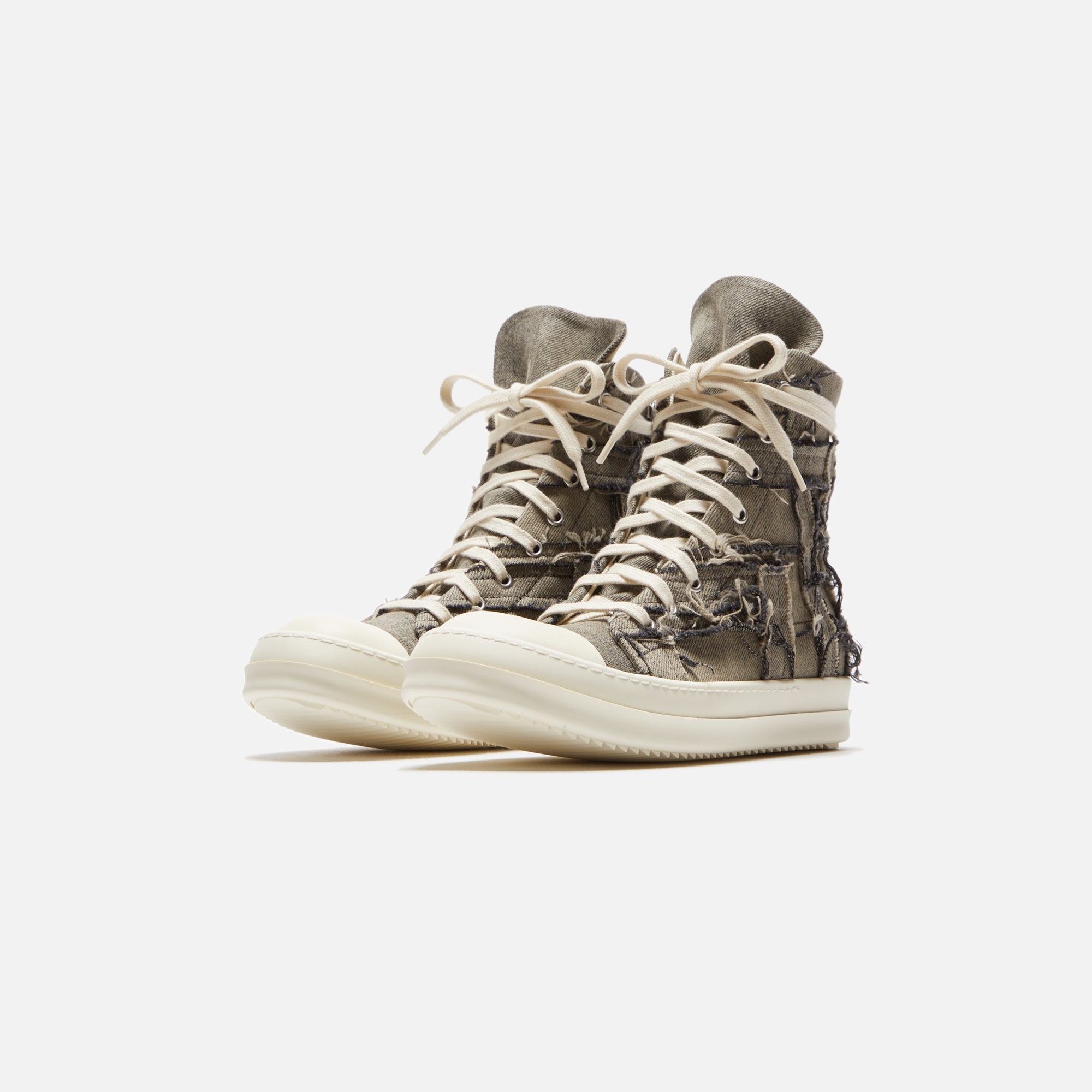 Rick Owens WMNS DRKSHDW Slashed Sneaks - Mineral Pearl / Milk