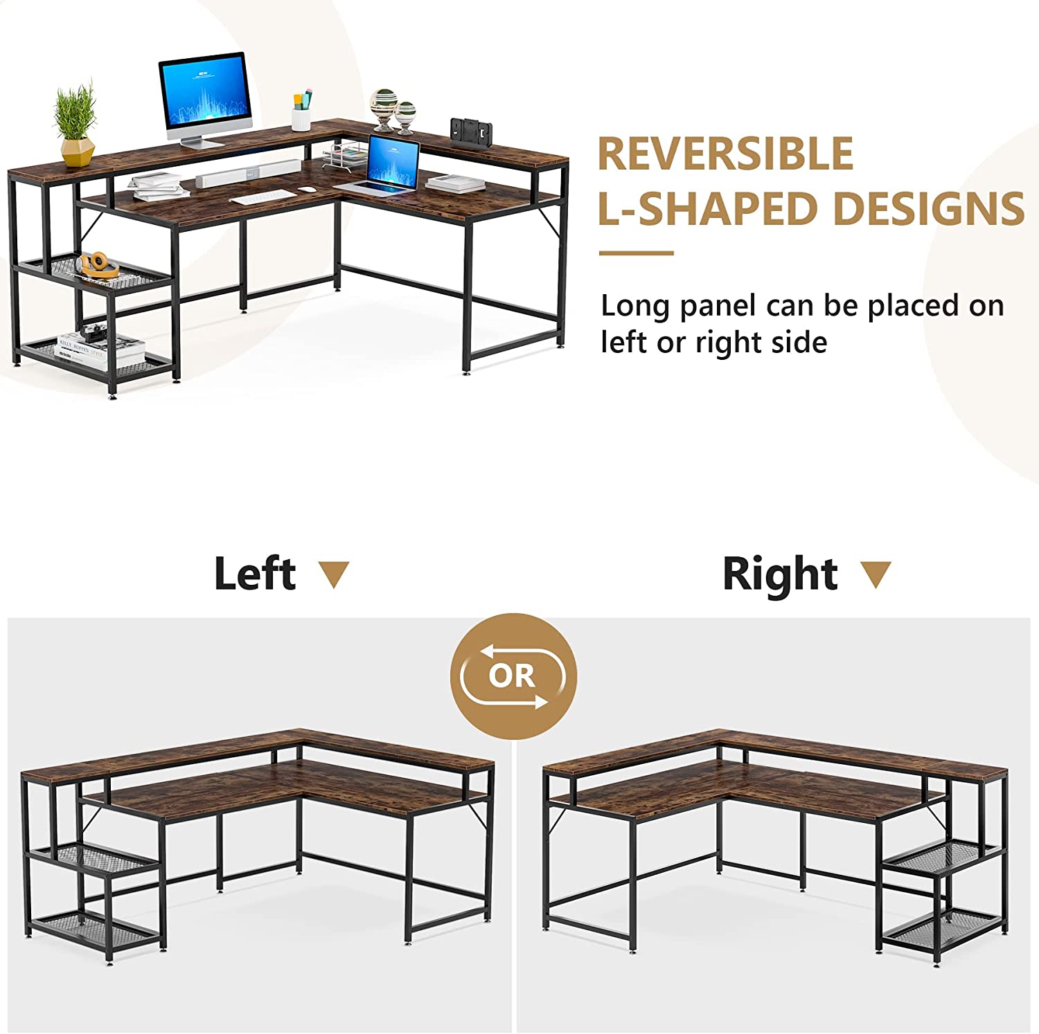 Reversible L-Shaped Desk, 69