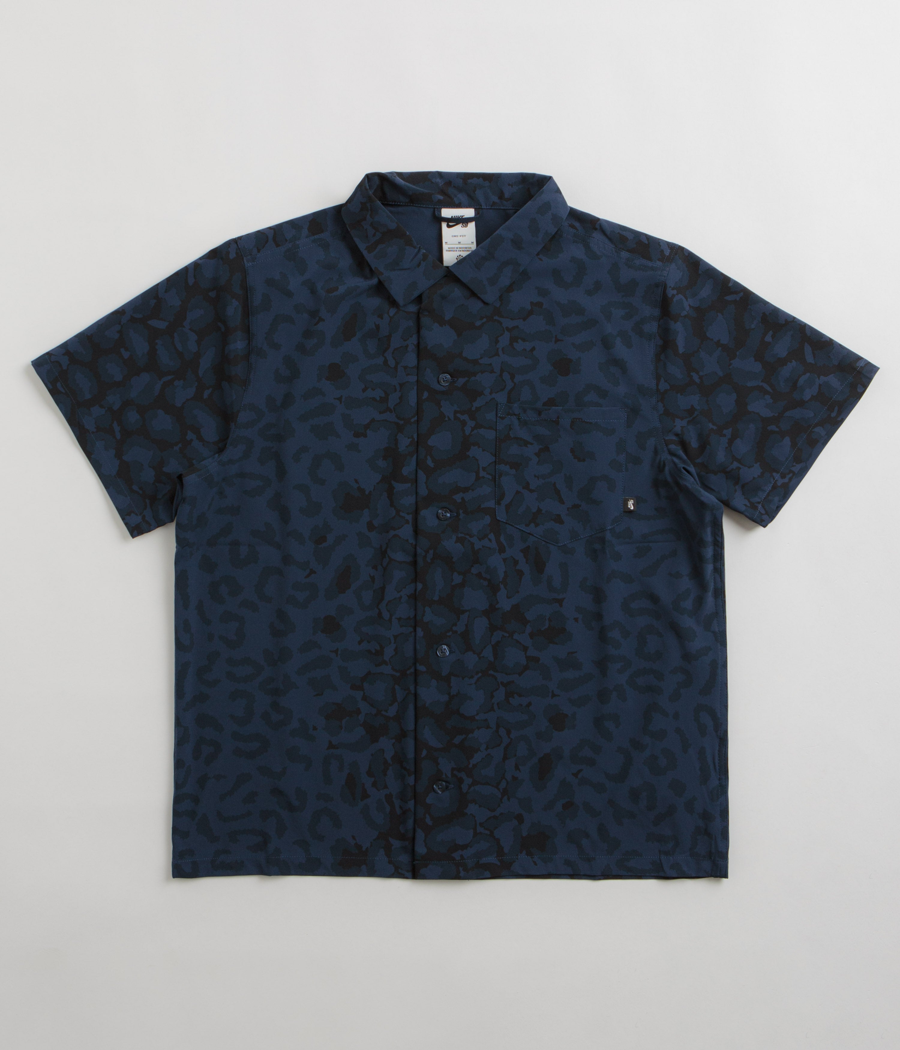 Nike SB Print Bowler Short Sleeve Shirt - Midnight Navy