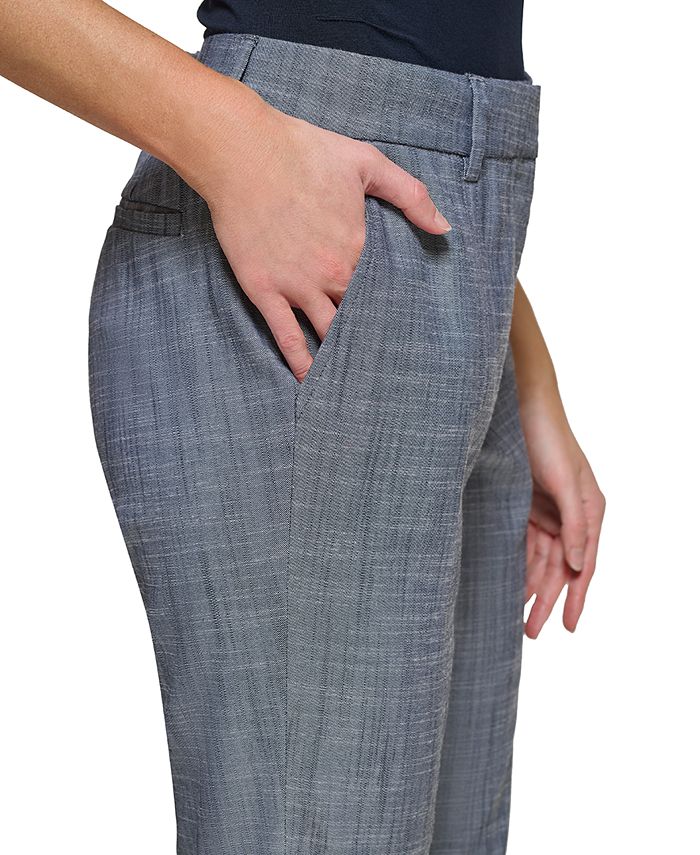 Women's Front-Vent Mid-Rise Straight-Leg Pants