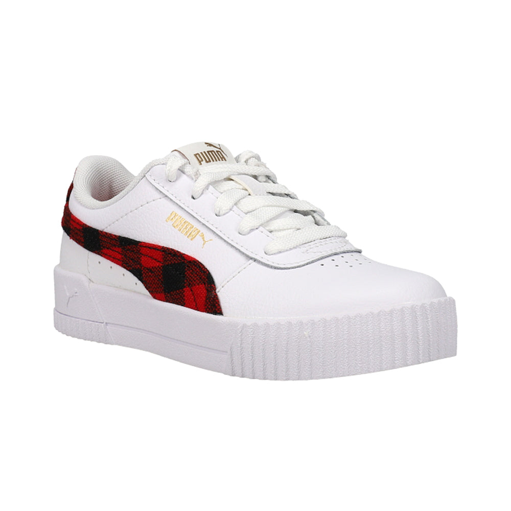 Carina Winter Plaid Perforated Logo Platform Sneakers (Little Kid)