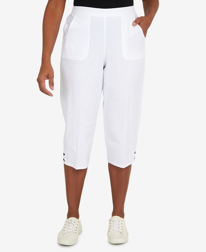 Women's Criss Cross Structured Capri Pants