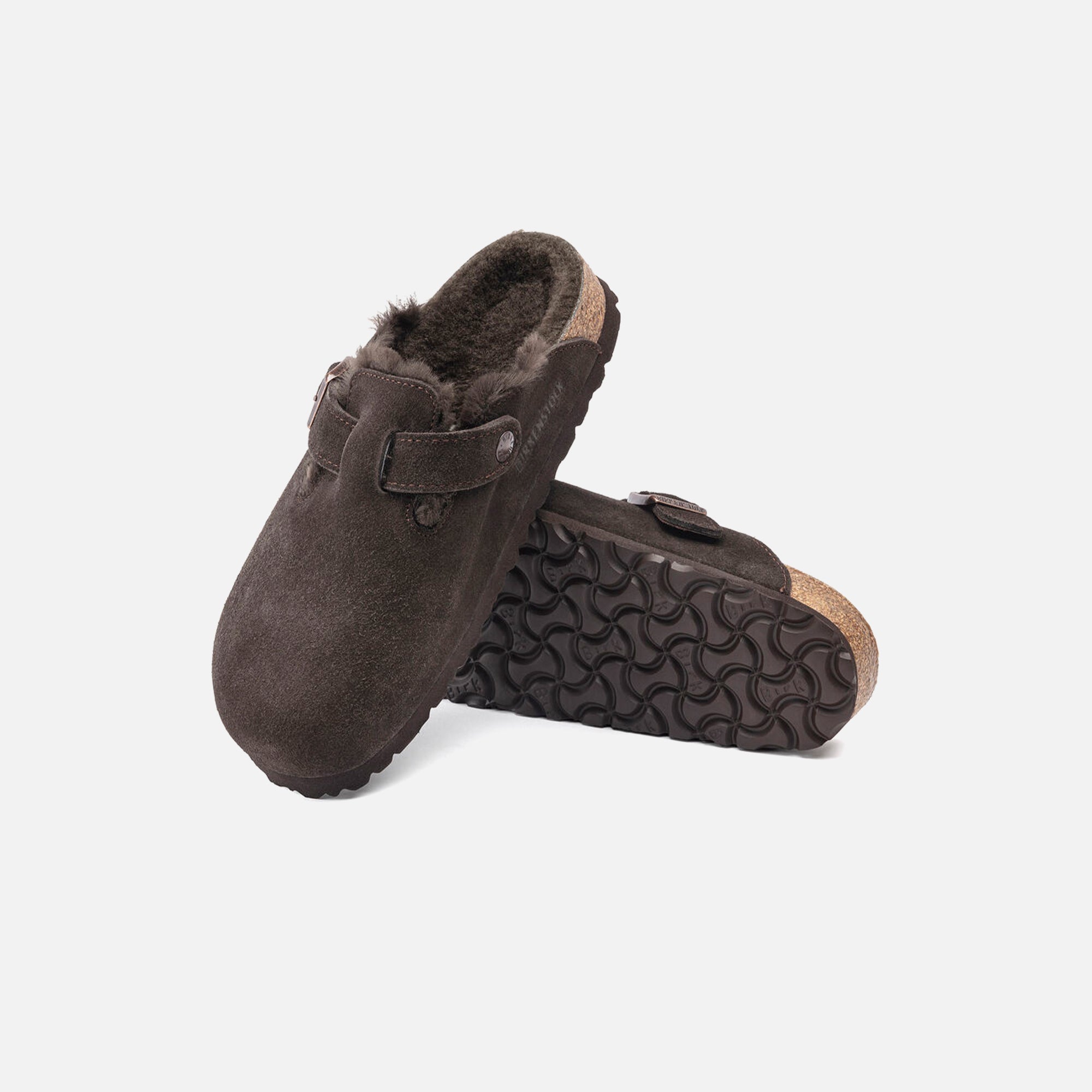 Birkenstock WMNS Boston Shearling Suede - Mocha / Mocha