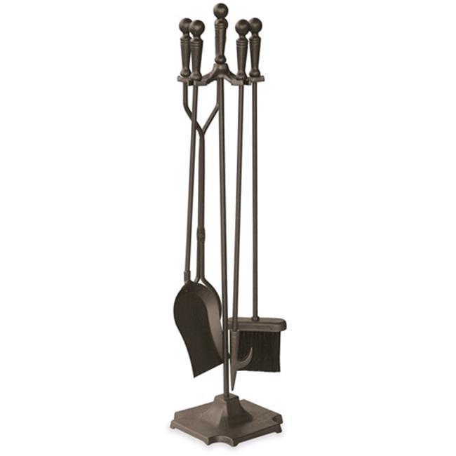 Uniflame F-1634 Bronze Fireplace Tools With Ball Handles And Pedestal Base  5 Piece