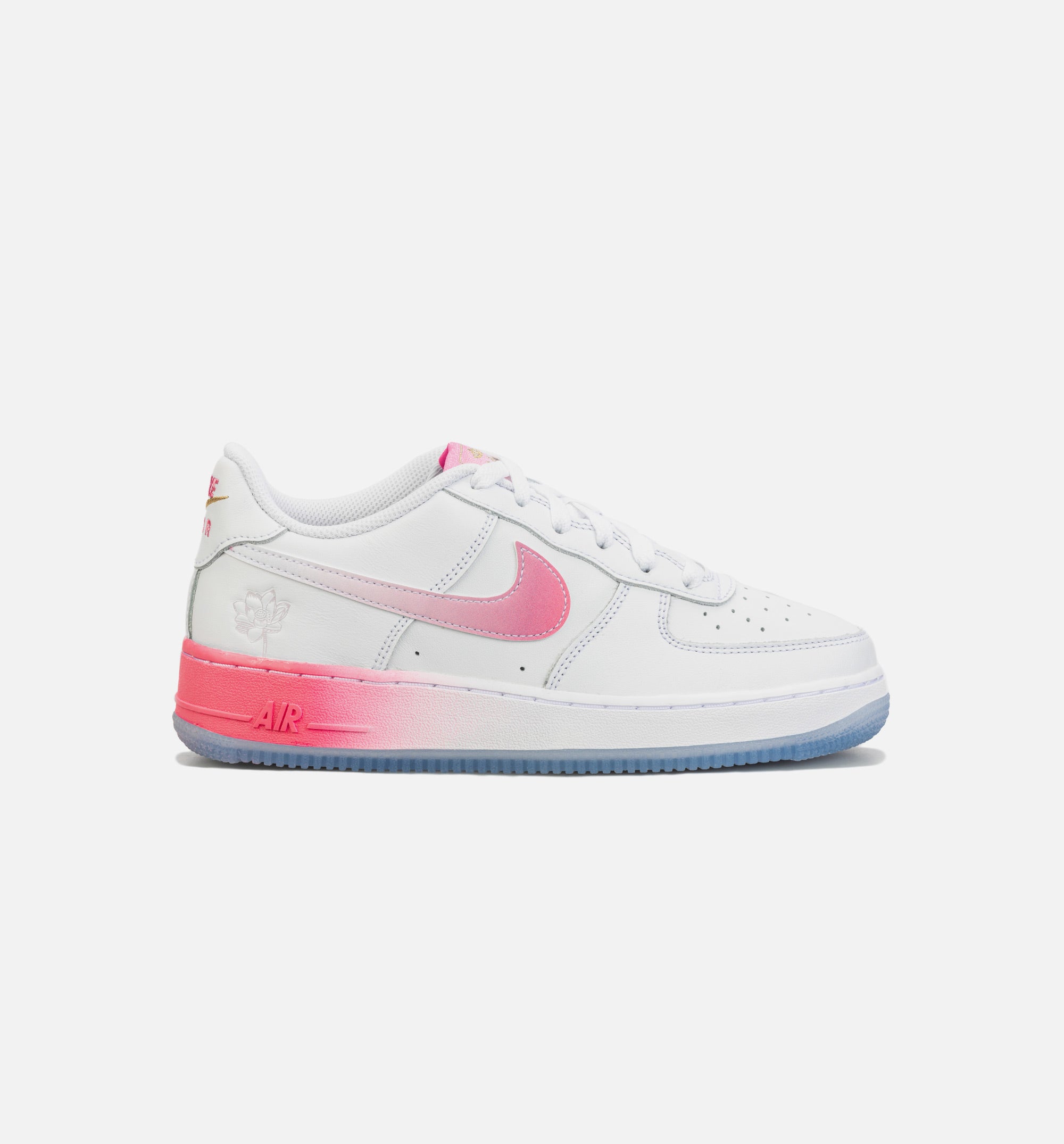 Air Force 1 Low Lotus Flower Grade School Lifestyle Shoe - White/Pink