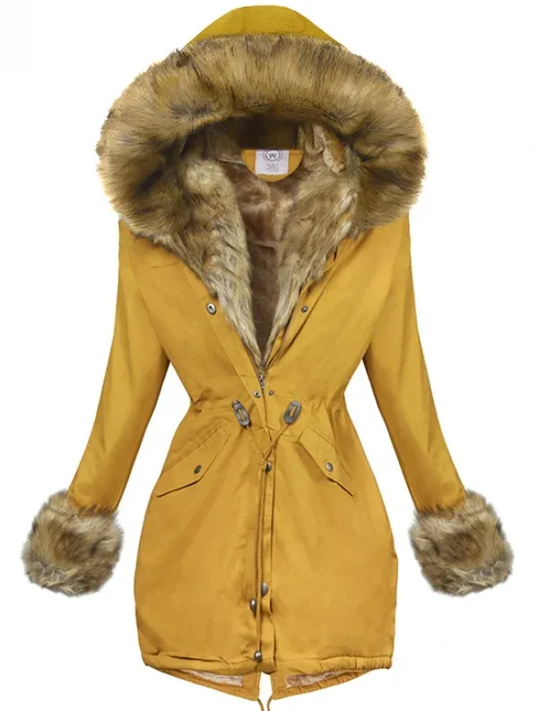 Yellow parka coat