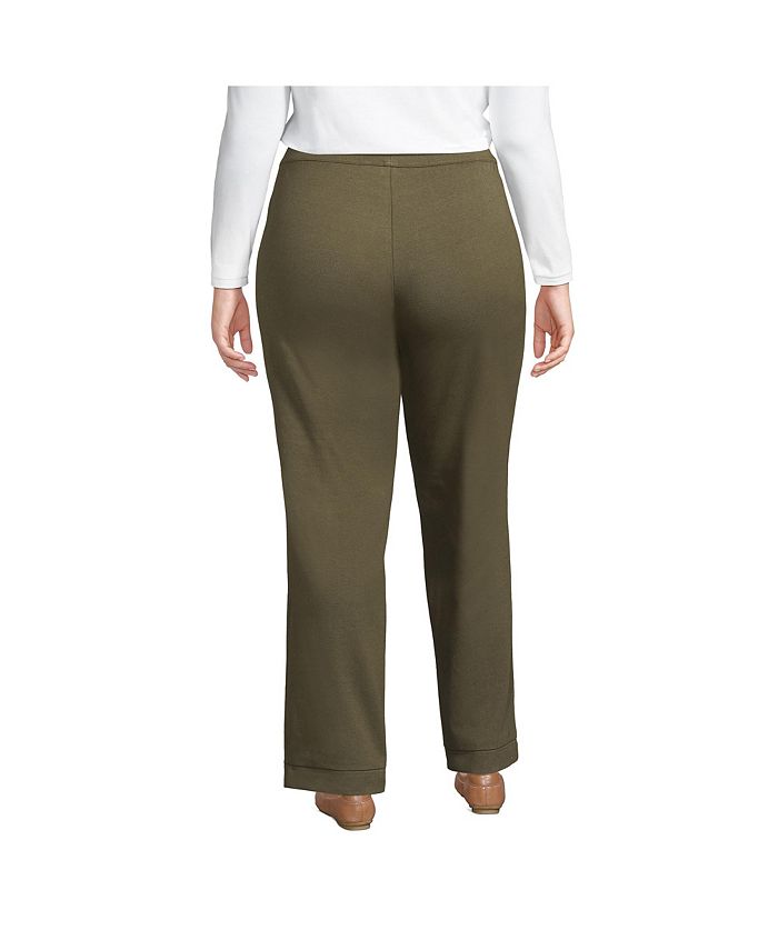 Women's Plus Size Starfish Mid Rise Straight Leg Elastic Waist Pull On Pants