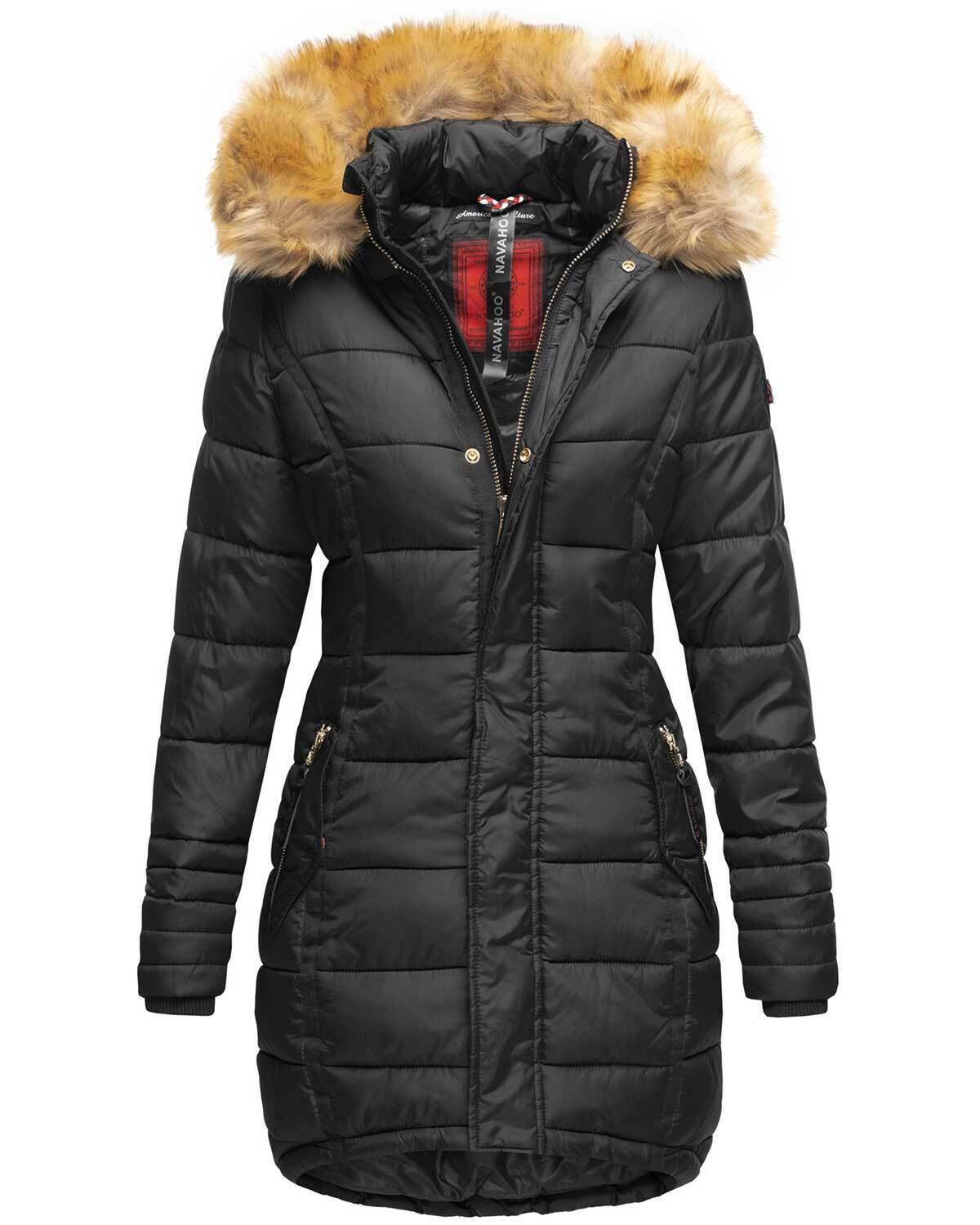 Fashion ladies parka coat with fur collar D