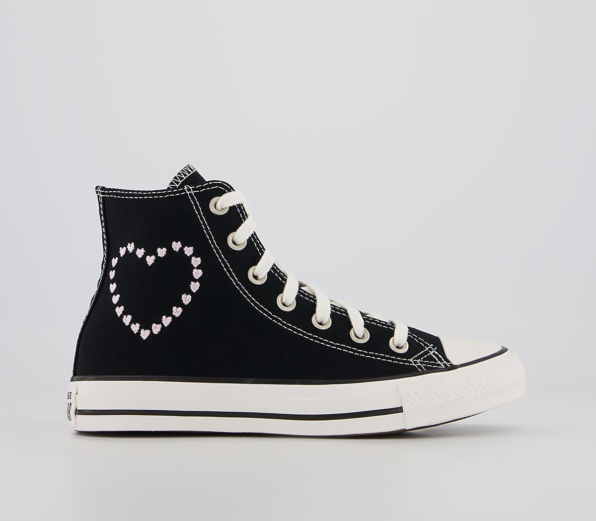 Odd Sizes - Womens Converse All Star Hi Black Vintage White - UK Sizes Right 5.5/Left 4.5