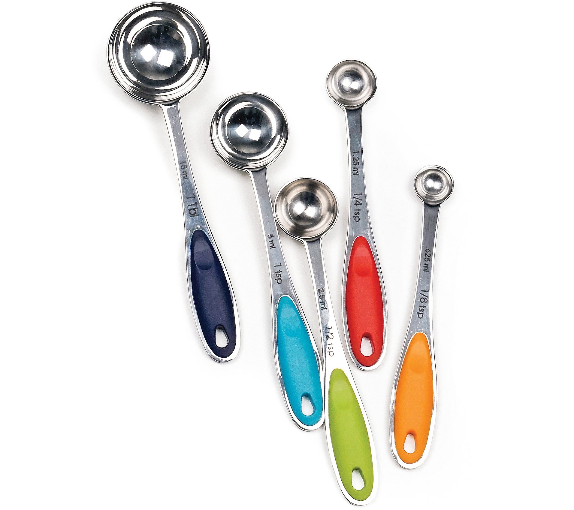 RSVP Set of 5 Color Handles Measuring Spoons