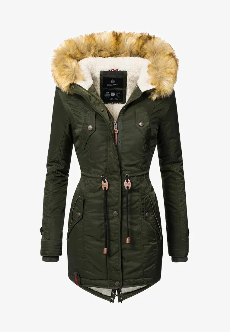 Women's padded parka coat Red wine