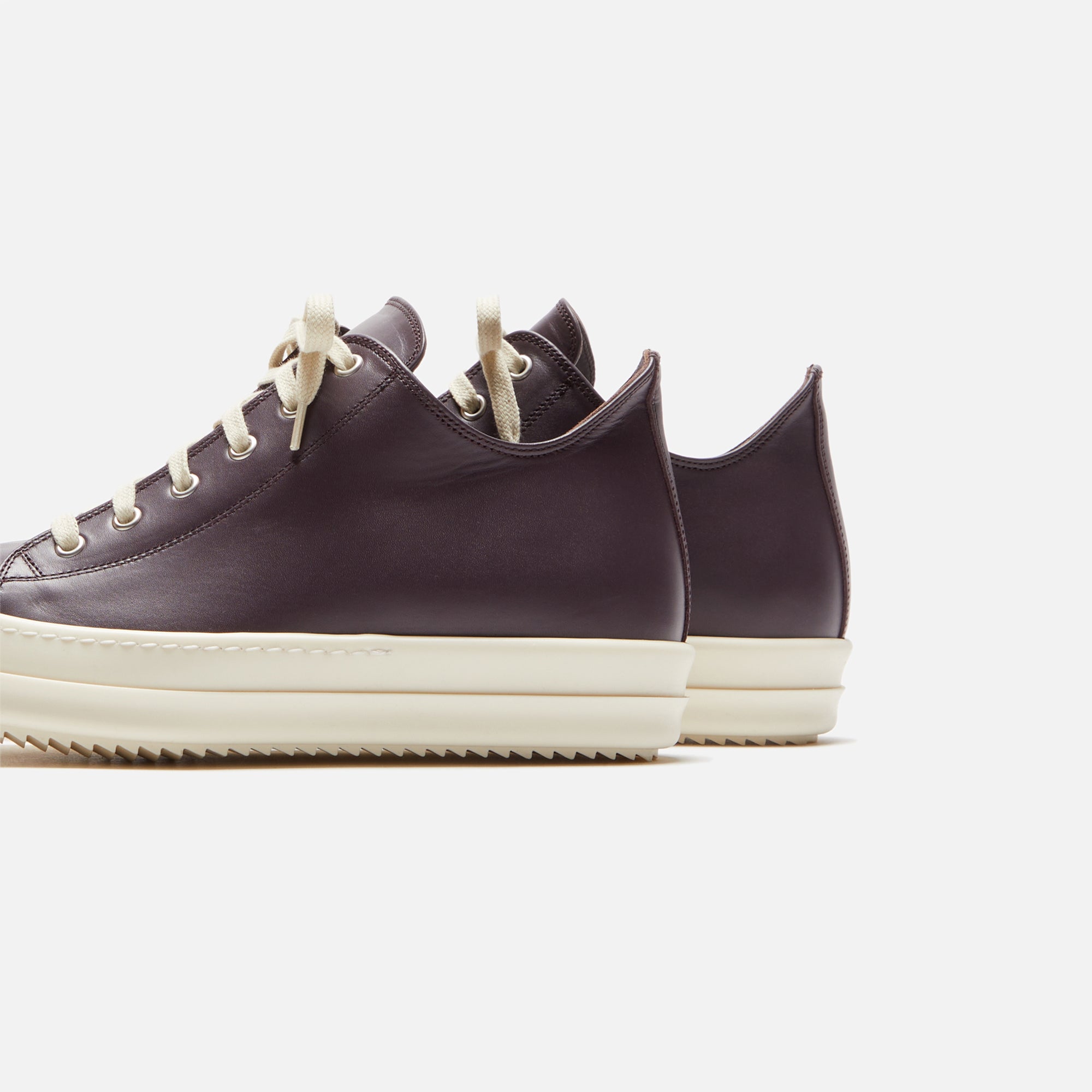 Rick Owens Scarpe in Pelle Low Sneakers - Amethyst / Milk