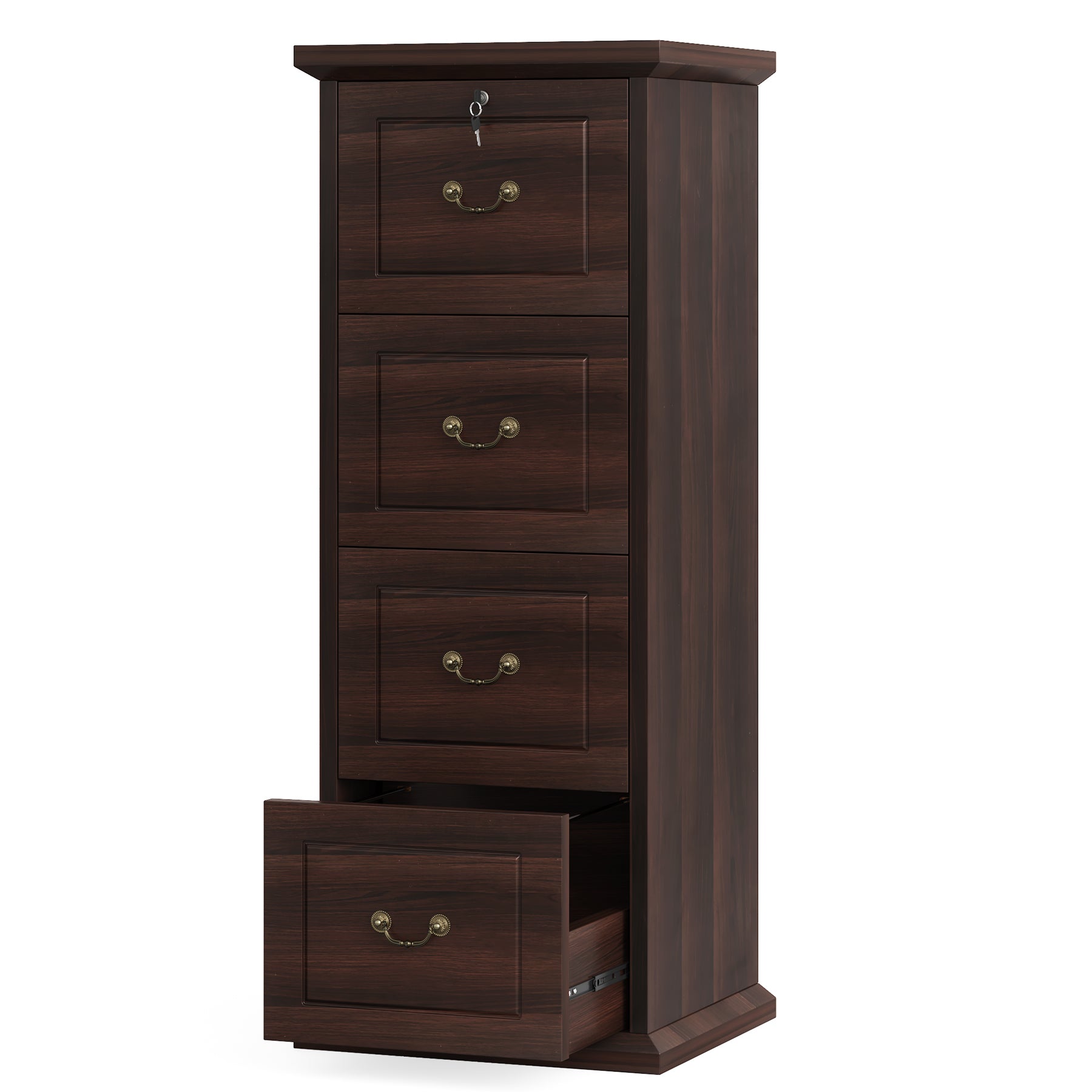 4-Drawer File Cabinet, Vertical Wood Filing Cabinet with Lock