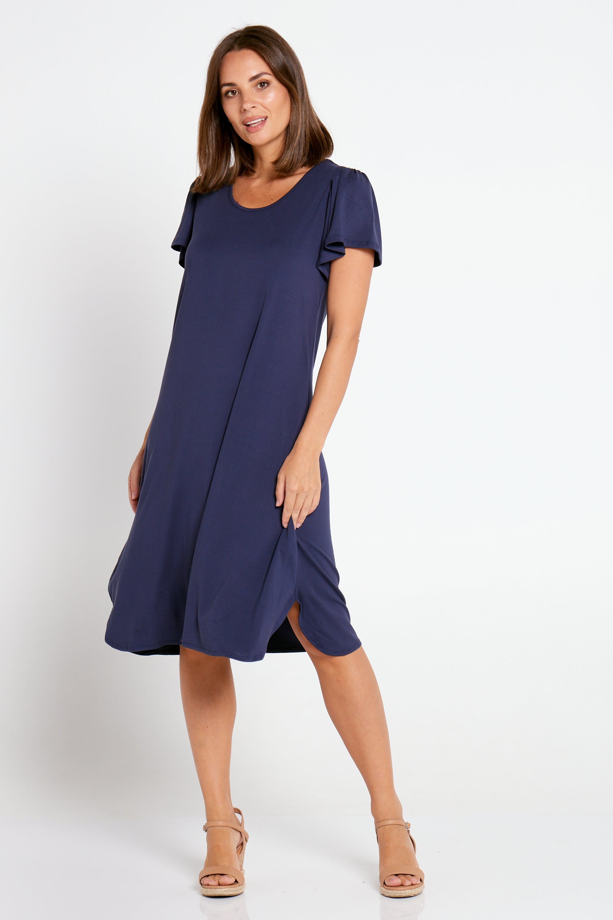 Alden Bamboo Swing Dress - Navy