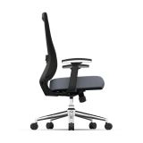 Levari Mesh/Vegan Leather Mid-Back Task Chair， Gray/Black， BIFMA Certified