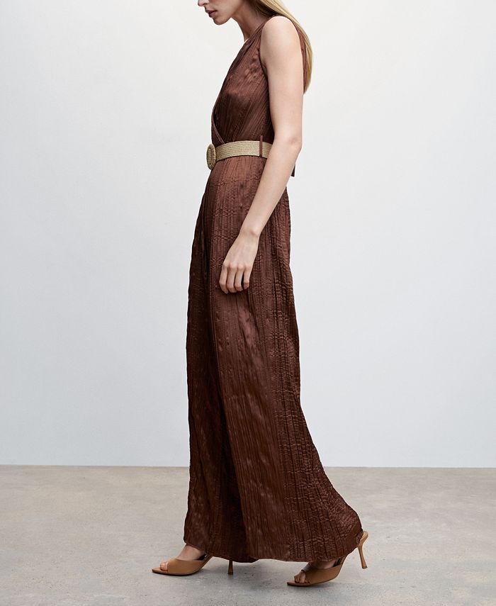 Women's Satin Belted Jumpsuit