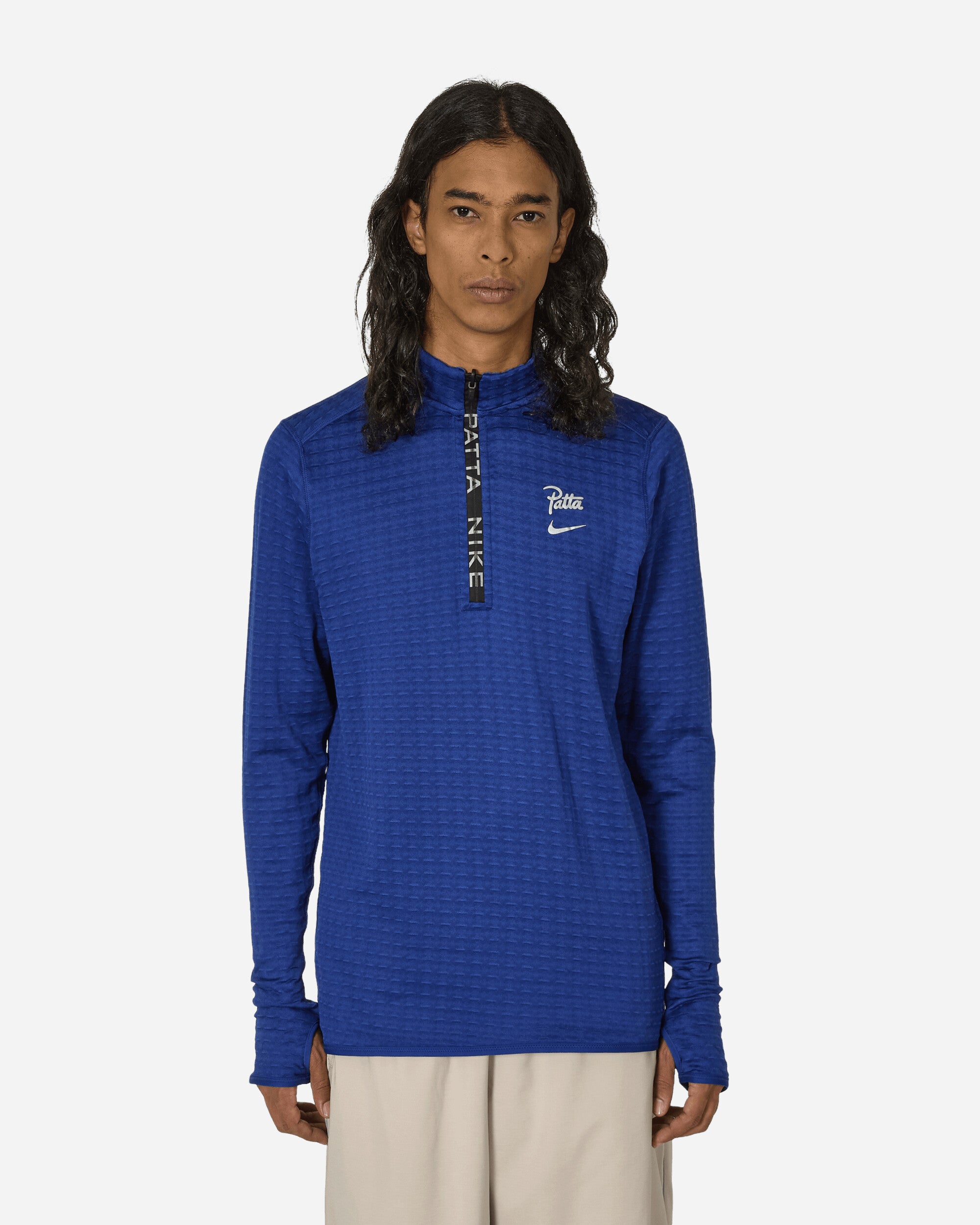 Patta Running Team Half-Zip Longsleeve Deep Royal Blue