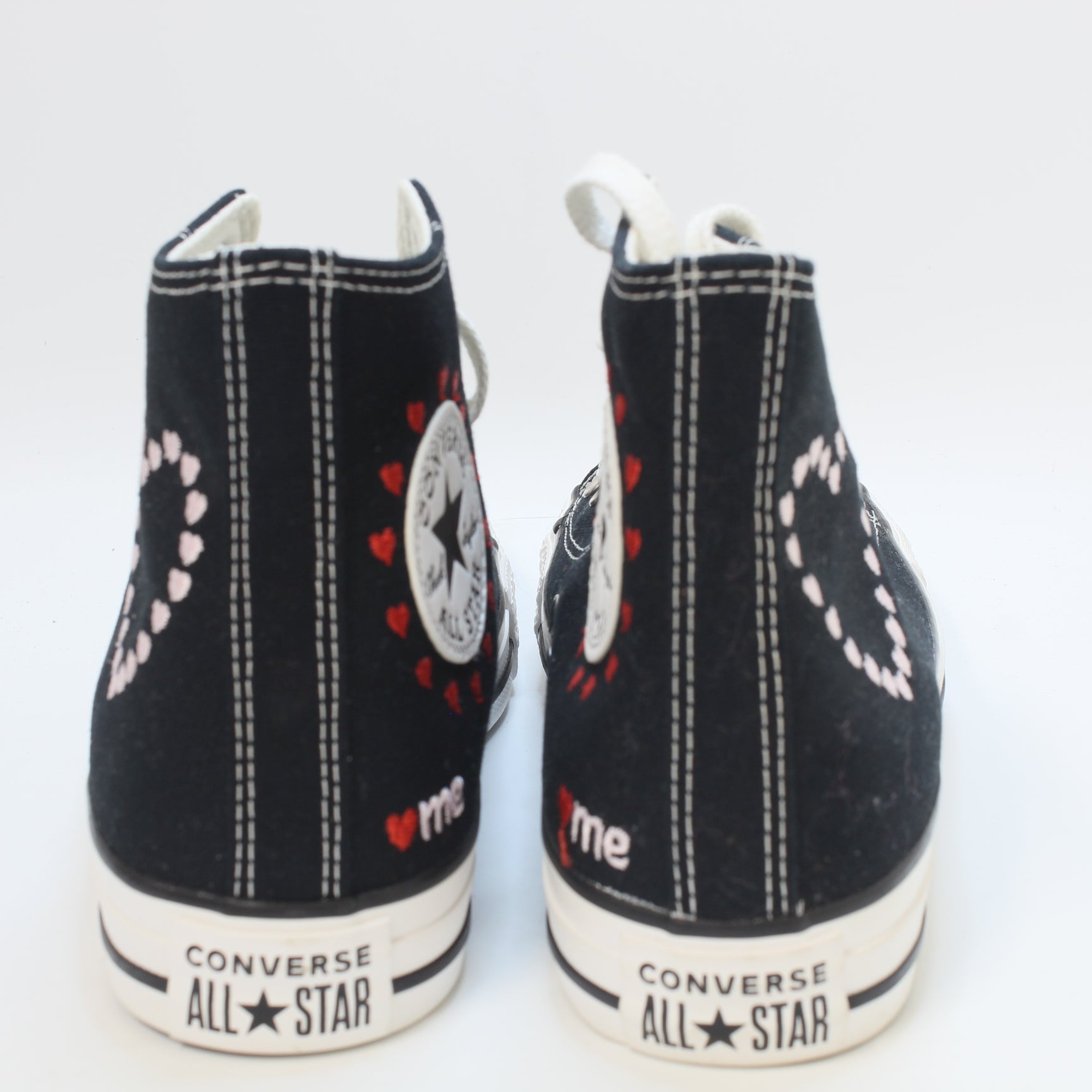 Odd Sizes - Womens Converse All Star Hi Black Vintage White - UK Sizes Right 5.5/Left 4.5