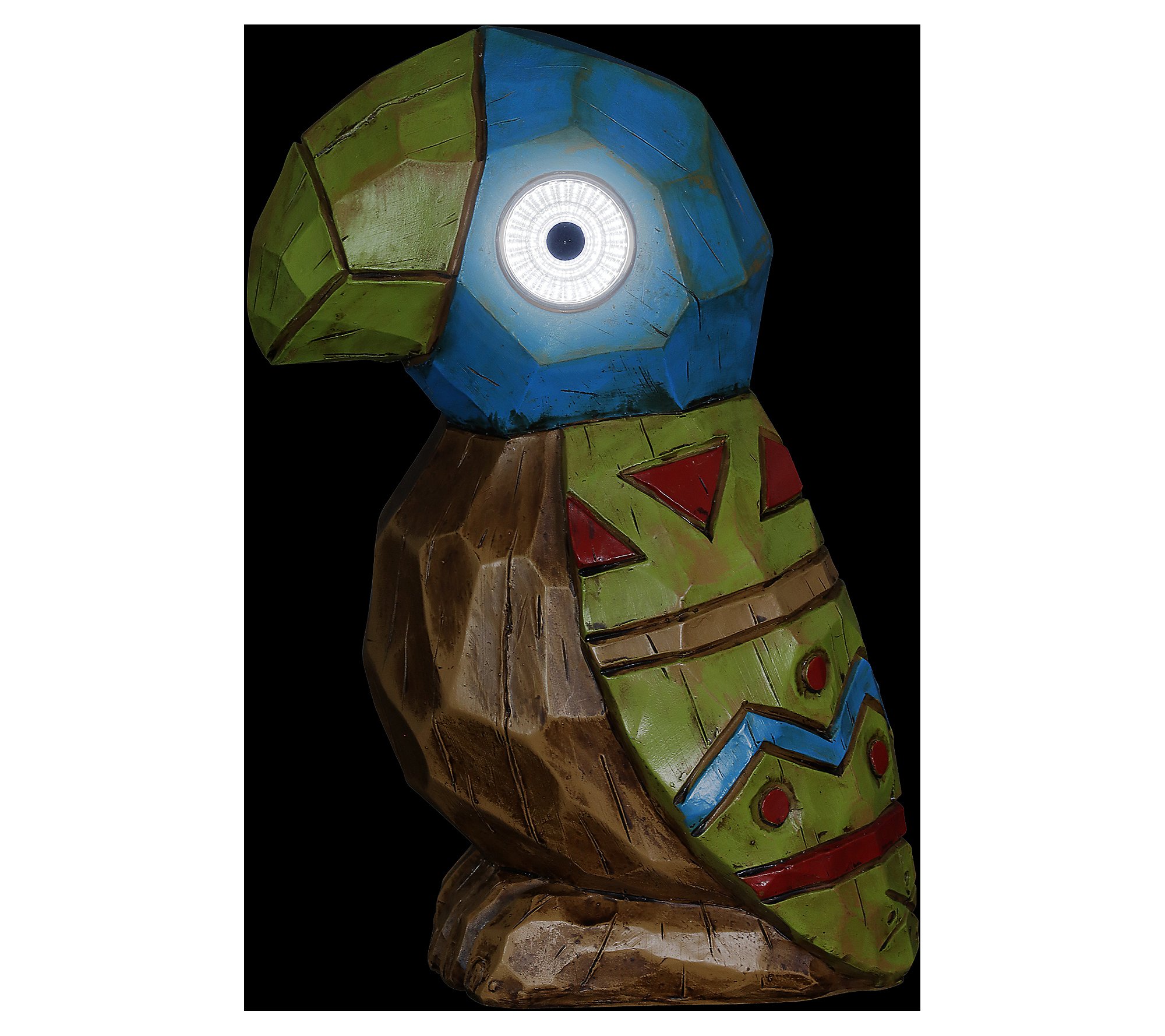 Exhart Solar Tiki Parrot Statue