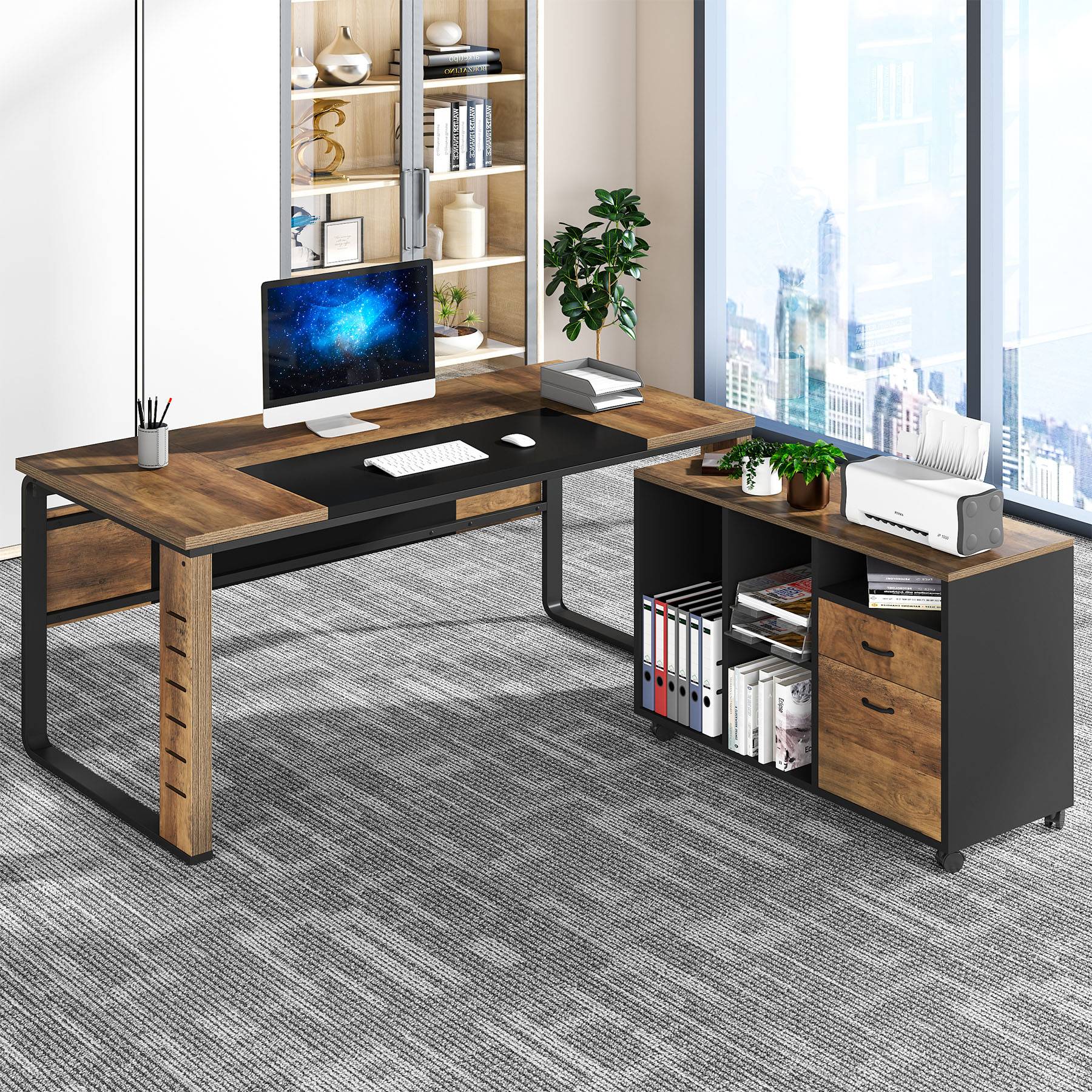 Modern L-Shaped Desk, 59