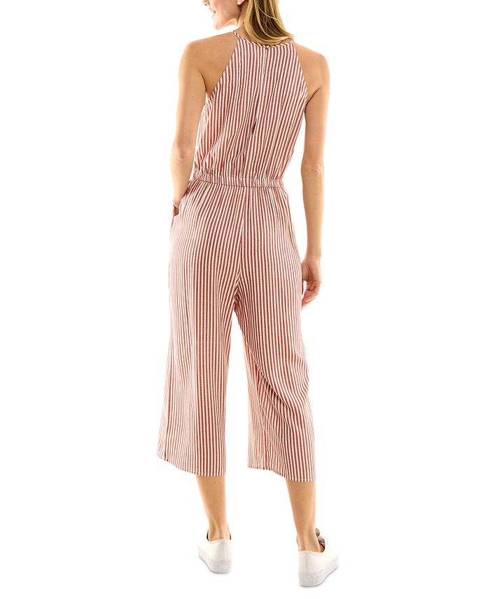 Juniors' Striped Halter Jumpsuit