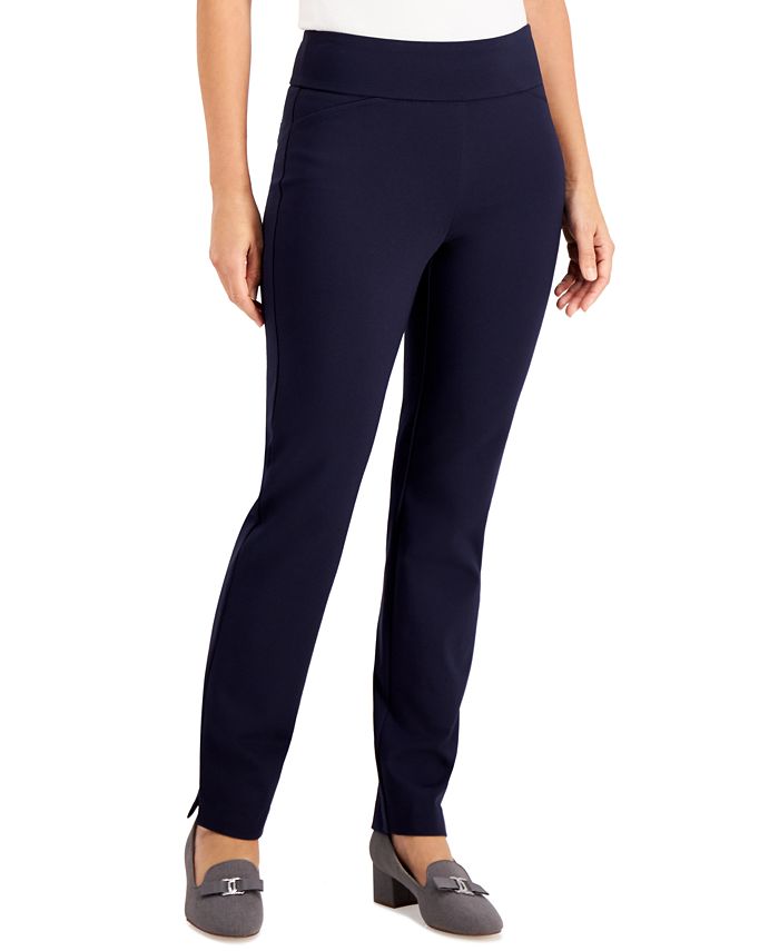 Cambridge Petite Tummy-Control Pontandeacute;-Knit Pants， Created for Macy's