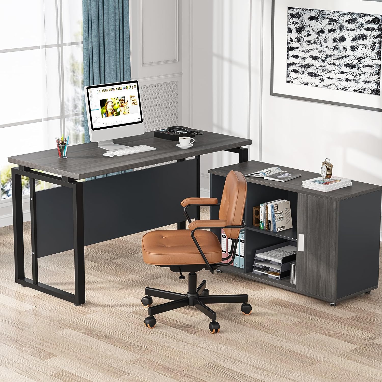 Large L-Shaped Desk, 55