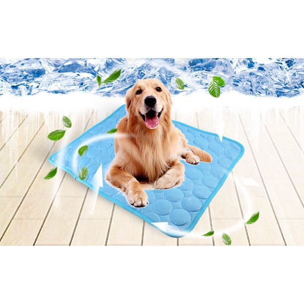Rush To Sky Dog Cooling Mat， Washable， Blue， 19.7 x 15.7