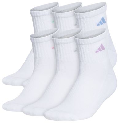 adidas Women's Athletic Cushioned 6-Pack Quarter Socks