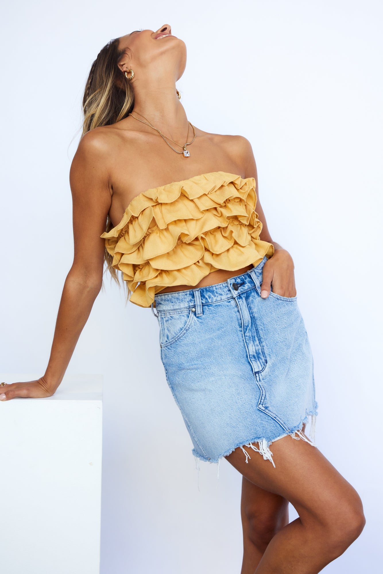 Sunset Obsession Crop Top Yellow