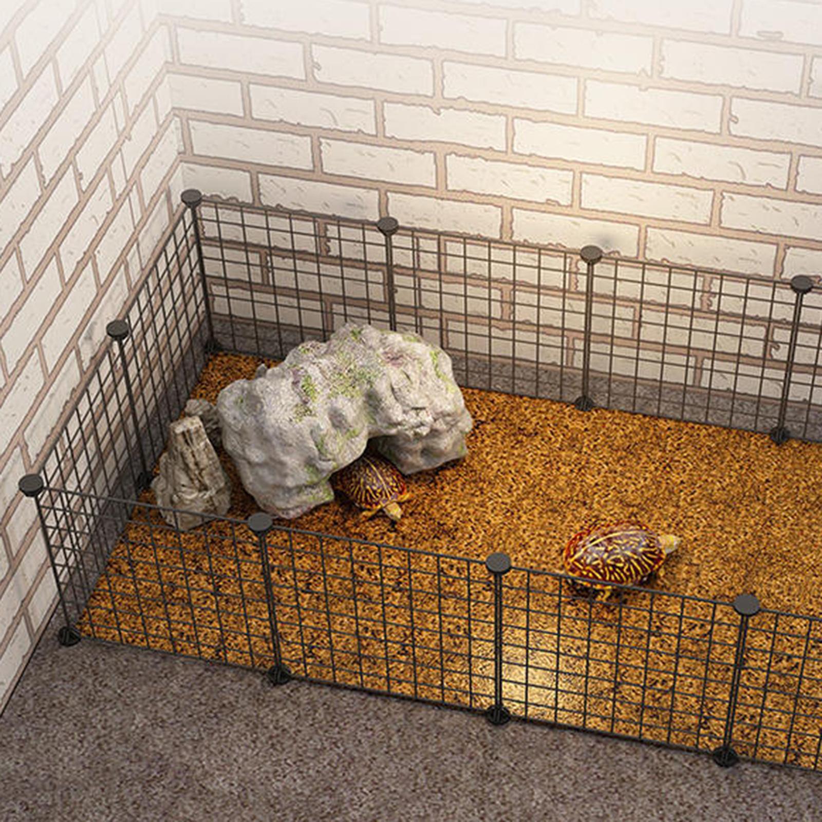Pet Playpen Panel， DIY Cage Iron Expandable for Dog Guinea Indoor Enclosure Black Door