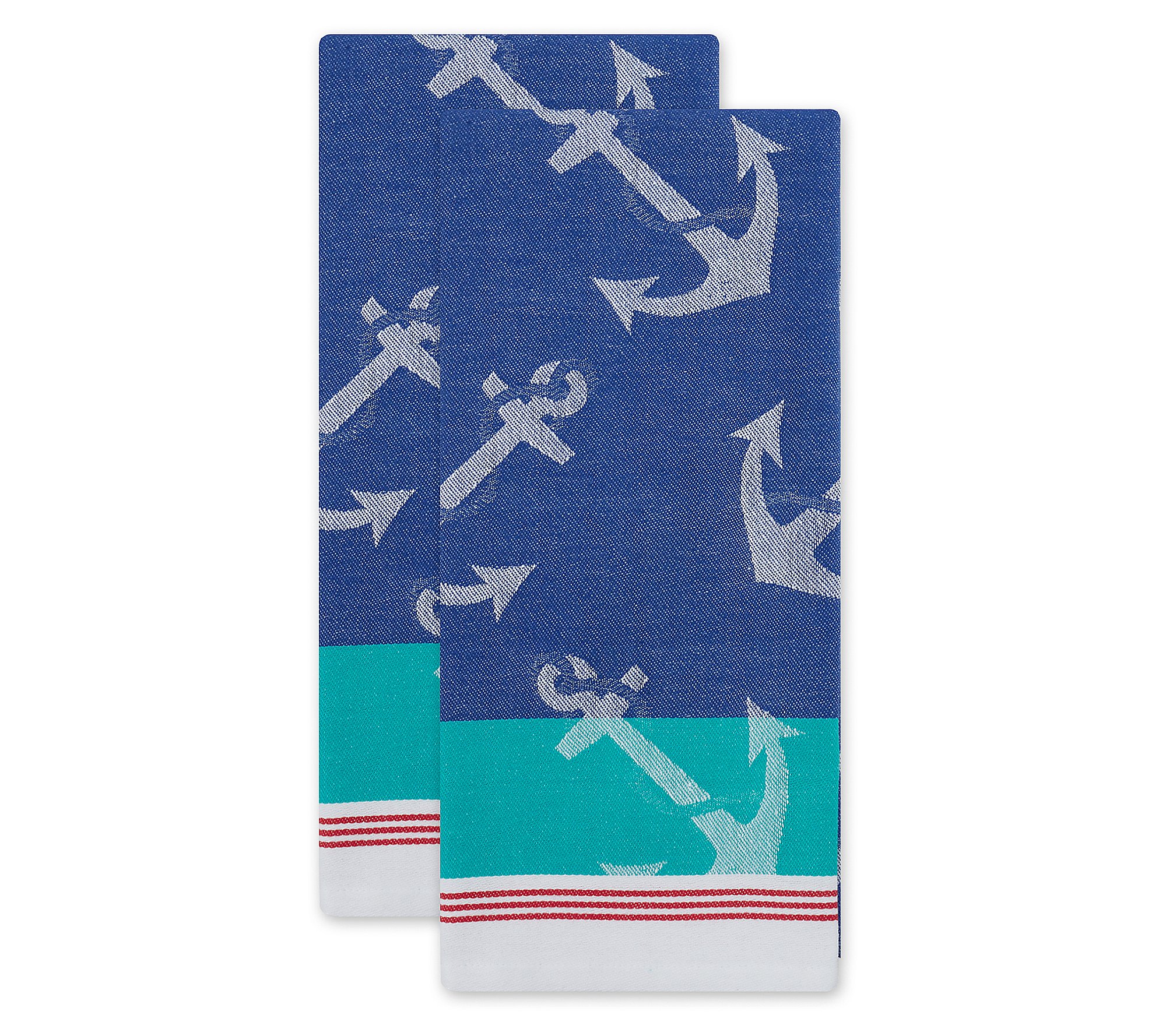 Design Imports Set of 2 Anchors Away Jacquard K itchen Towels