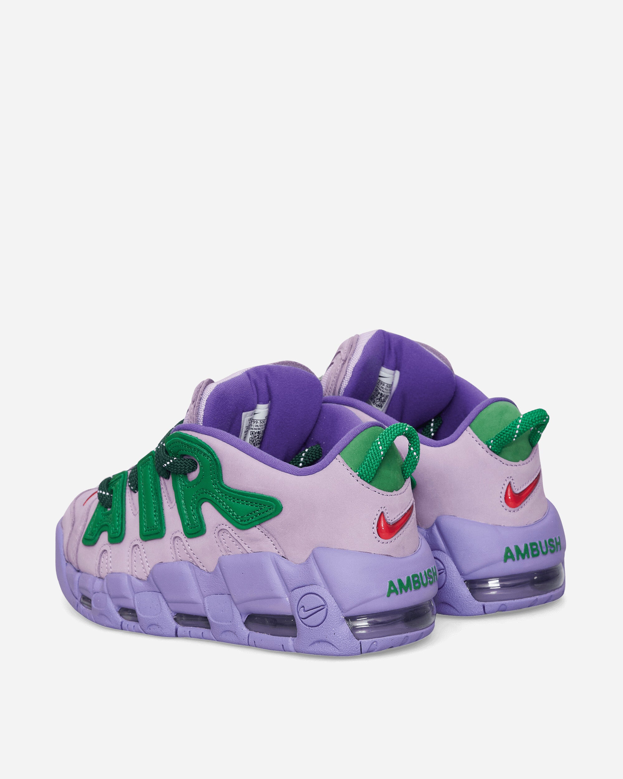 AMBUSH Air More Uptempo Low Sneakers Lilac / Apple Green