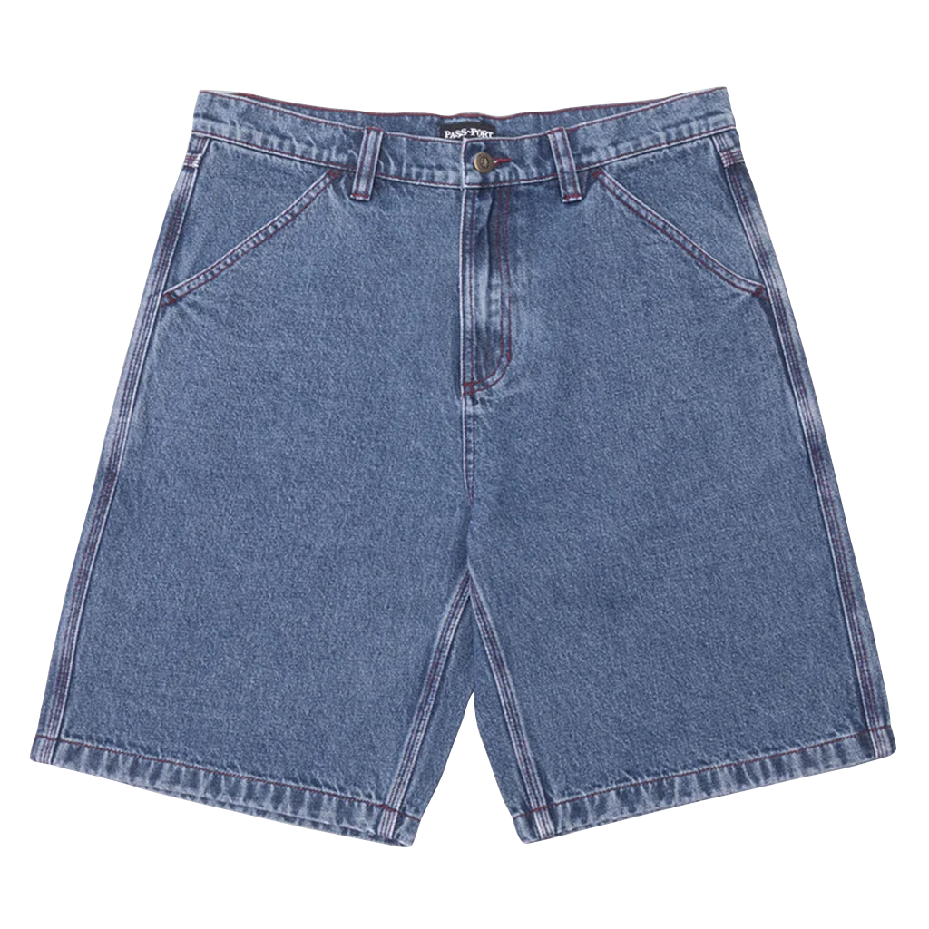 Workers club denim shorts - Washed dark indigo