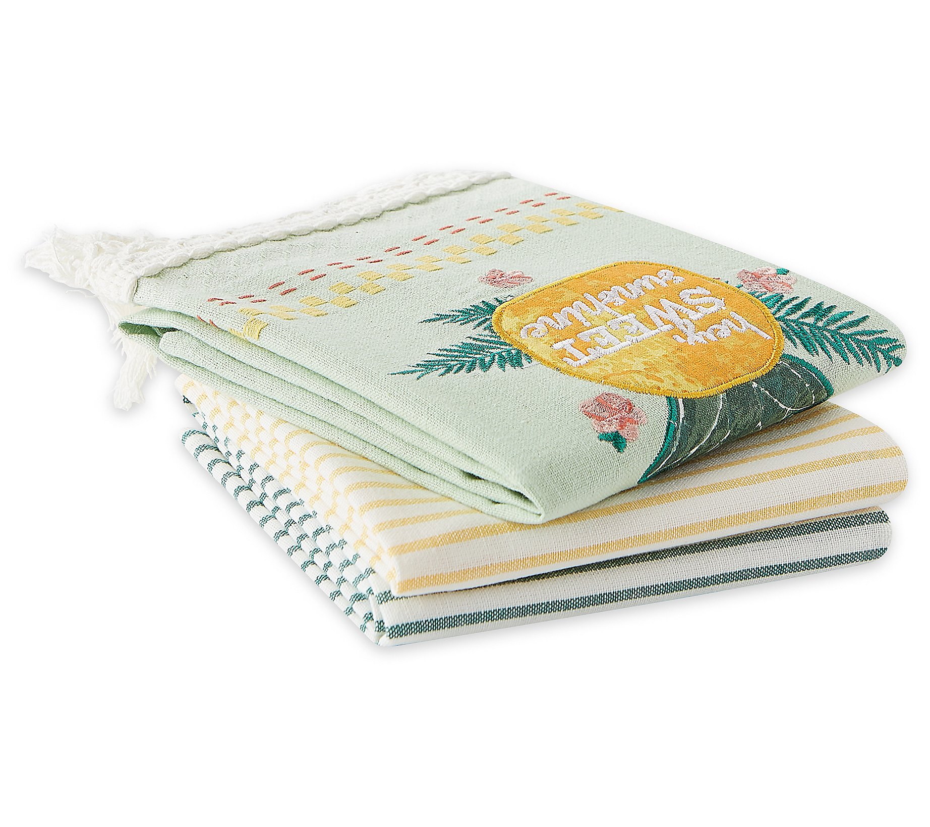 Design Imports Set of 3 Sweet Pineapple Kitchen Towels