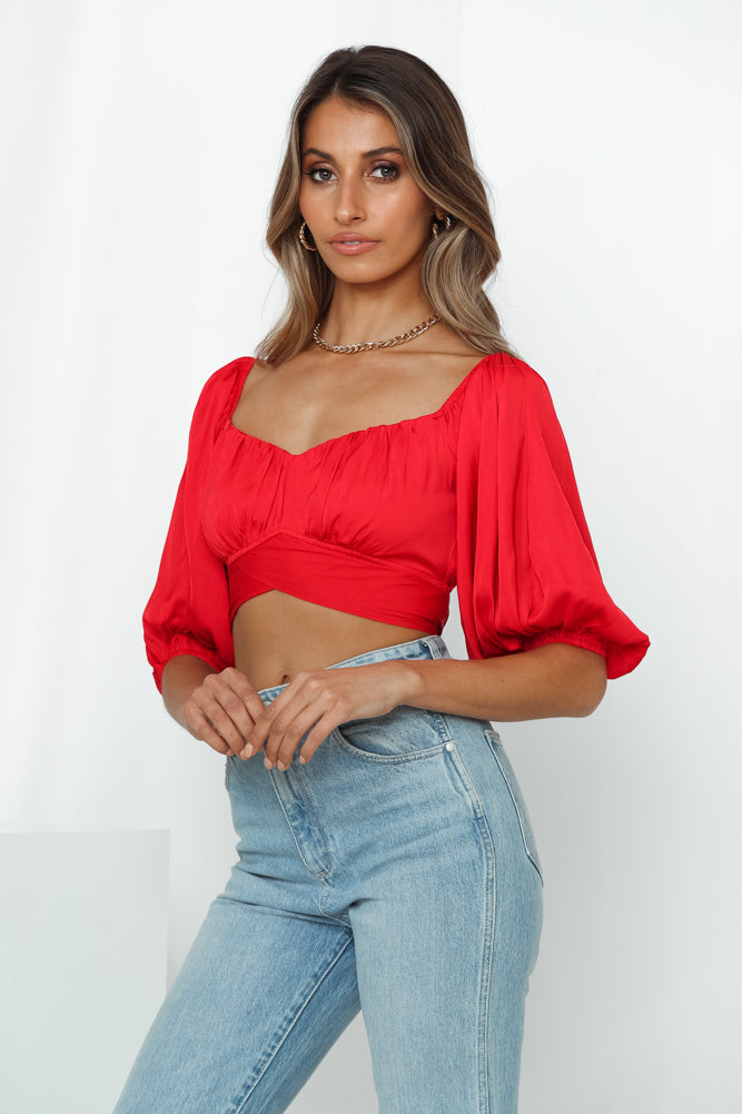 Living Doll Crop Top Red