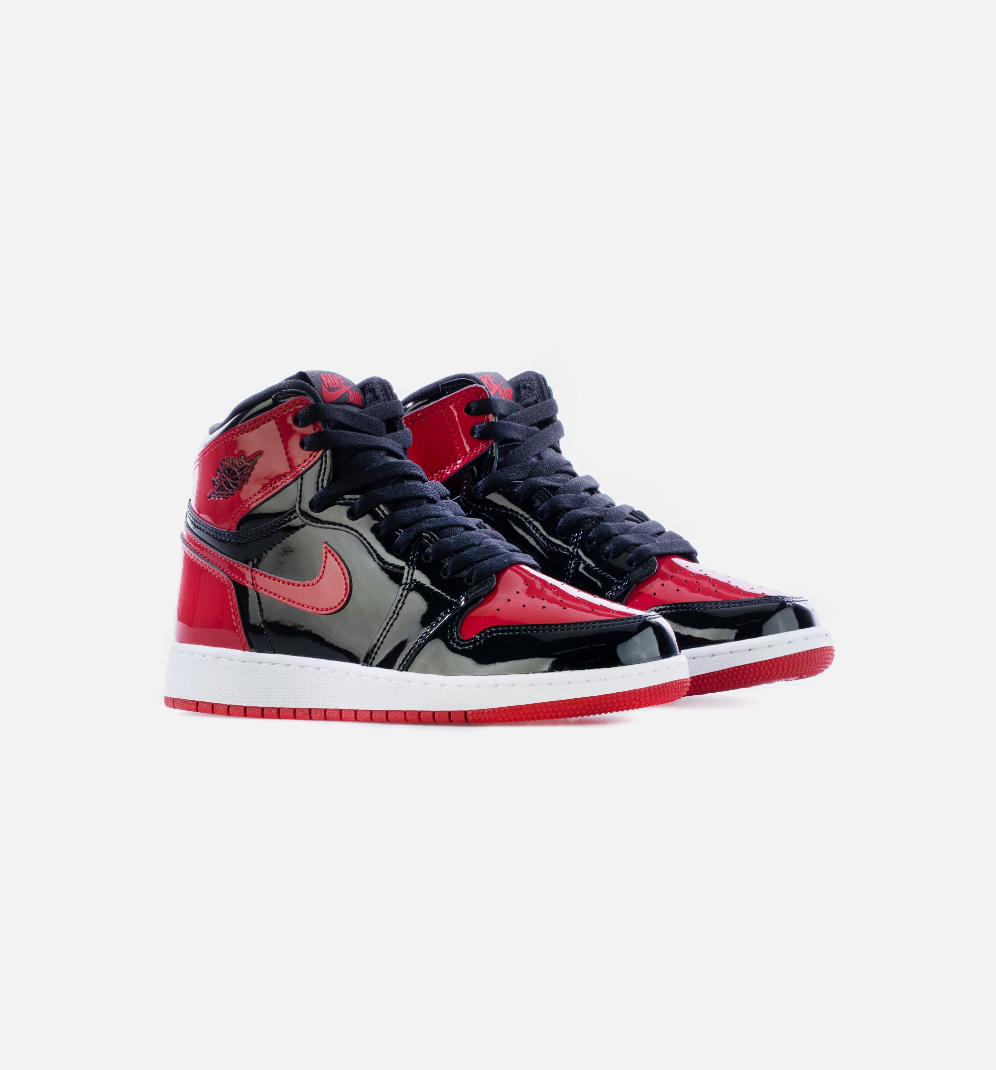 Air Jordan 1 High OG Patent Bred Grade School Lifestyle Shoe - Black/White/Varsity Red Limit One Per Customer