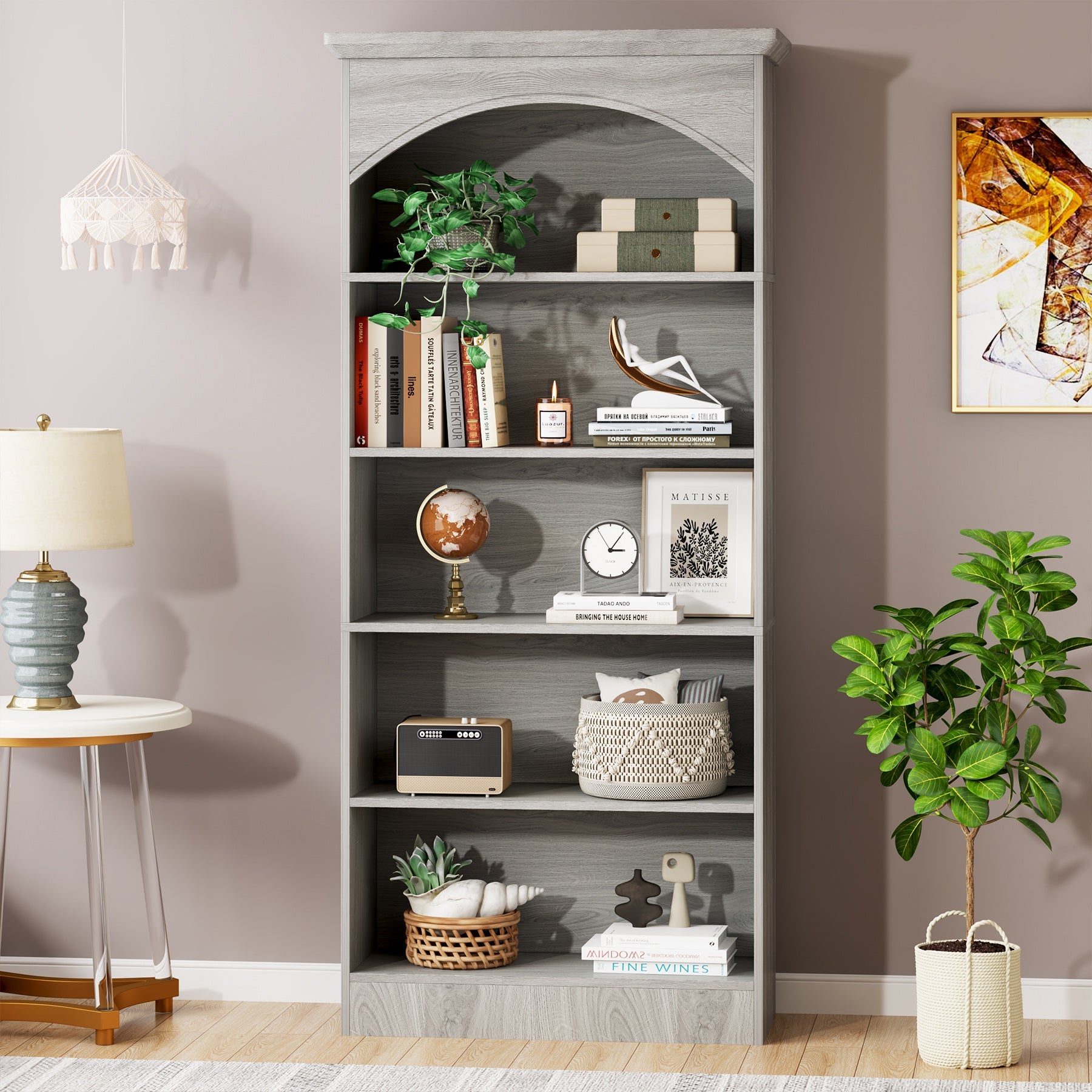 5-Shelf Bookcase, 70.9