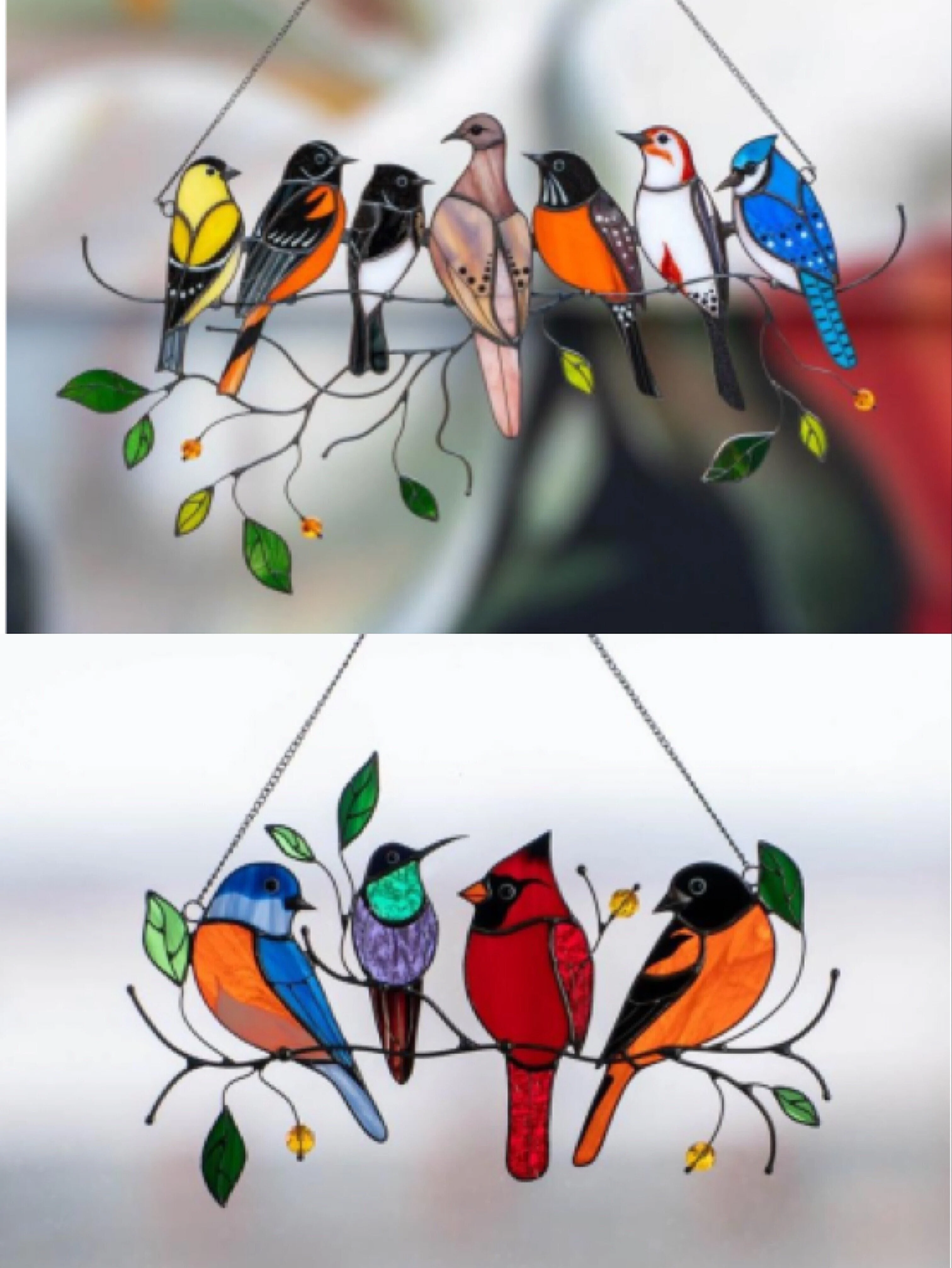 🔥 BIG SALE - 48% OFF🔥The Best Gift-Birds Stained  Window  Panel Hangings🎁