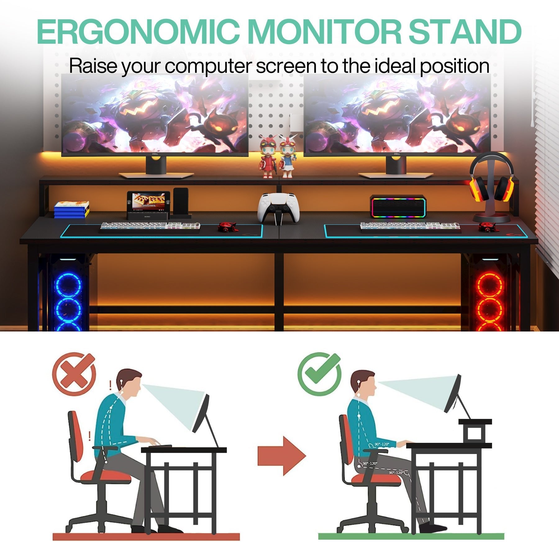 Two Person Gaming Desk, 78.7